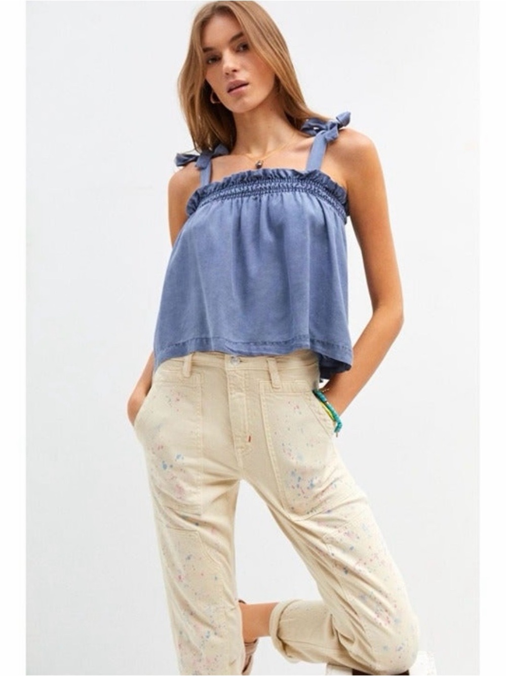 Anthropologie Tie-Shoulder Top | medium